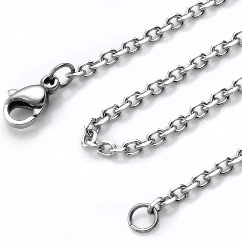 Zysta Silver Round Locket Pendant Necklace 30mm Glossy Stainless Steel Clear Glass Living Memory Floating Charms Stone Storage - Image 5